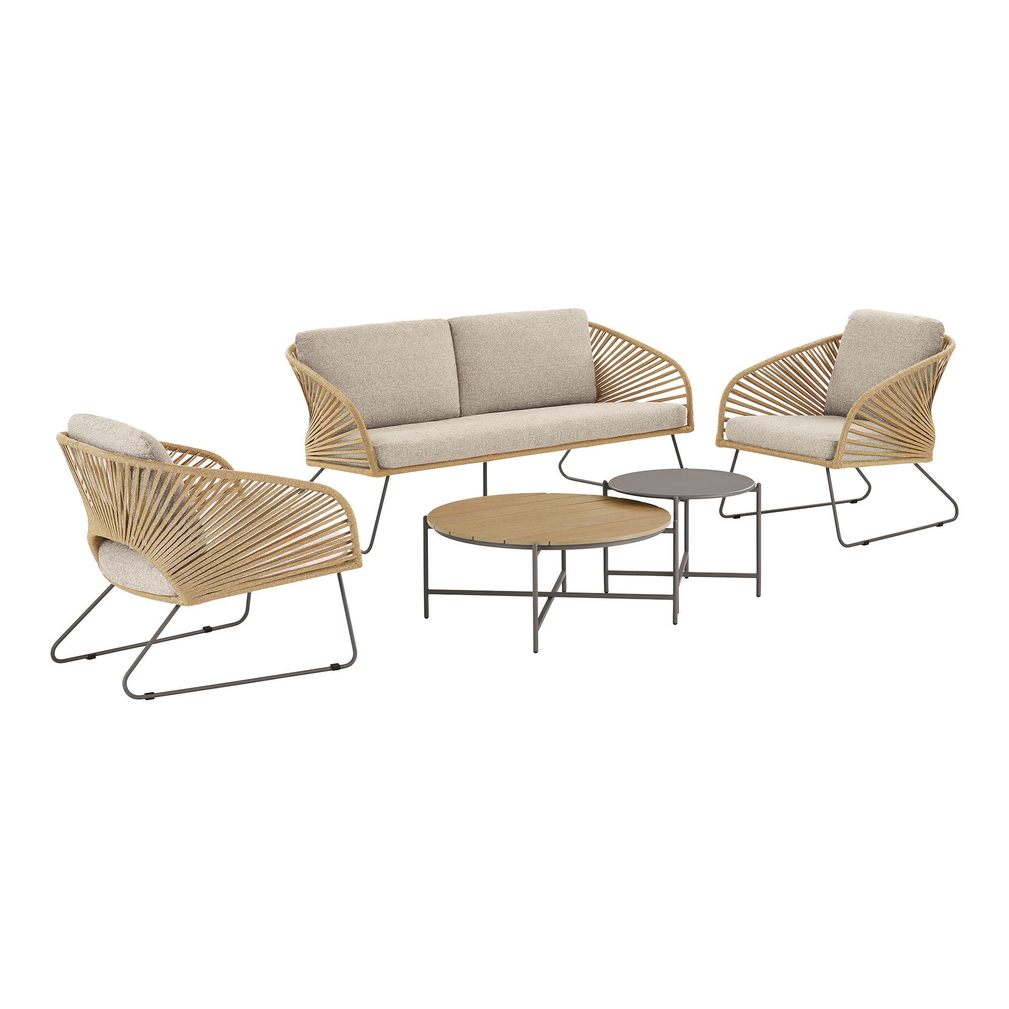 Novella Lounge Set, stål/beige