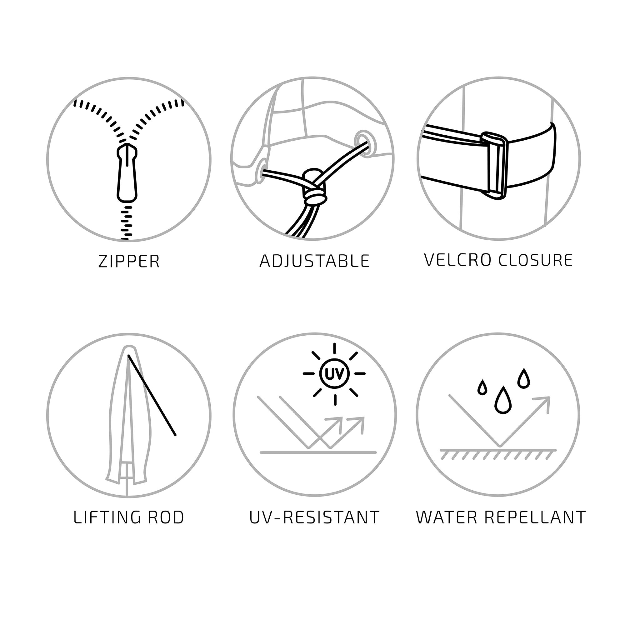 Lyxöverdrag för hängparasoll, svart