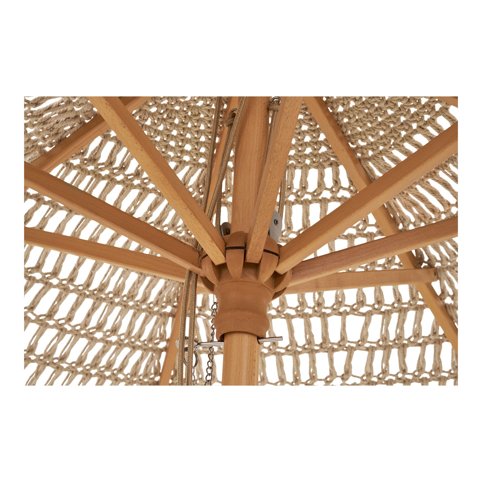 MARTOS Stickad parasoll, beige Ø250 cm