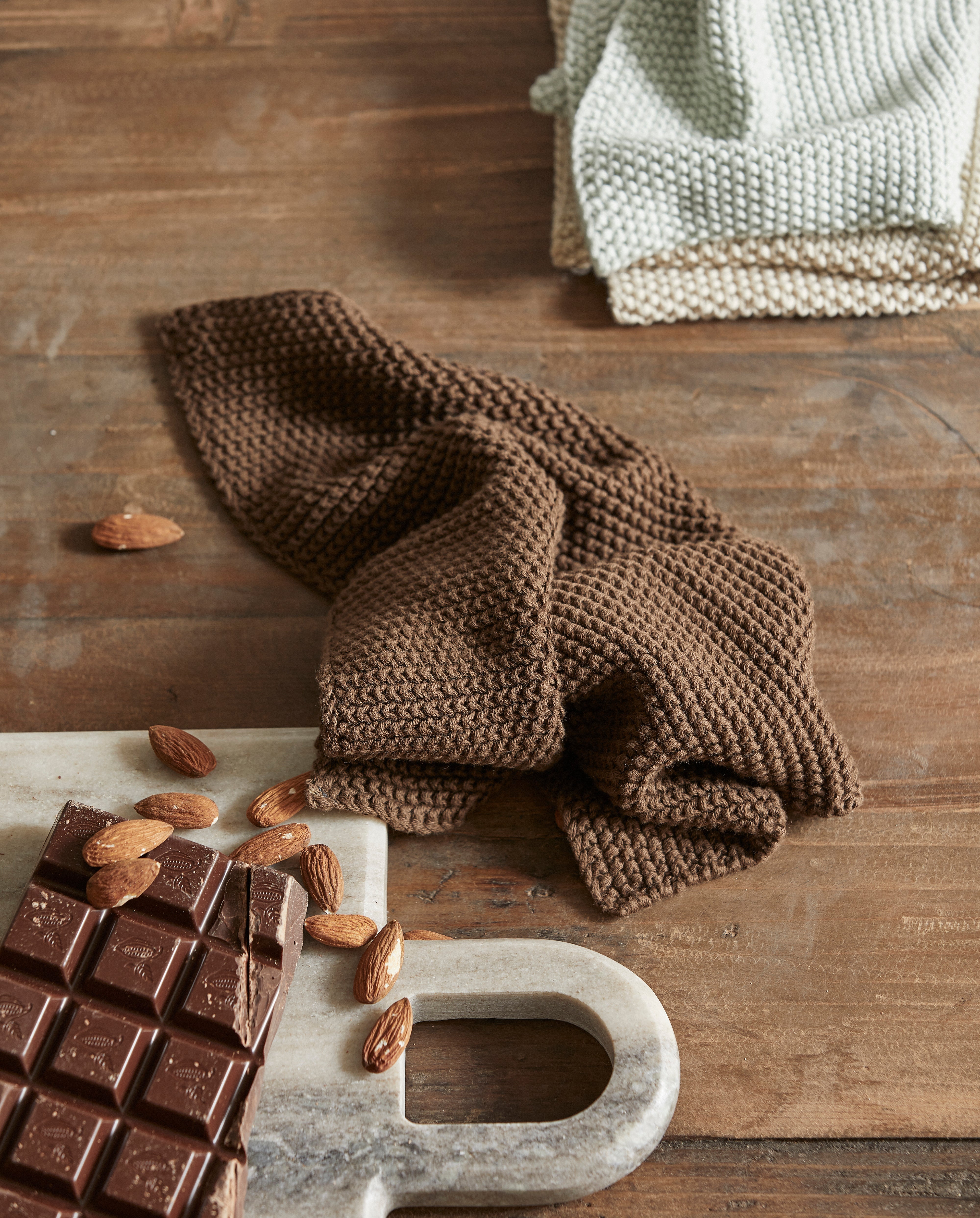 Merga Dish Cloth, Knit, Brown, Nordal, sovrums textilier