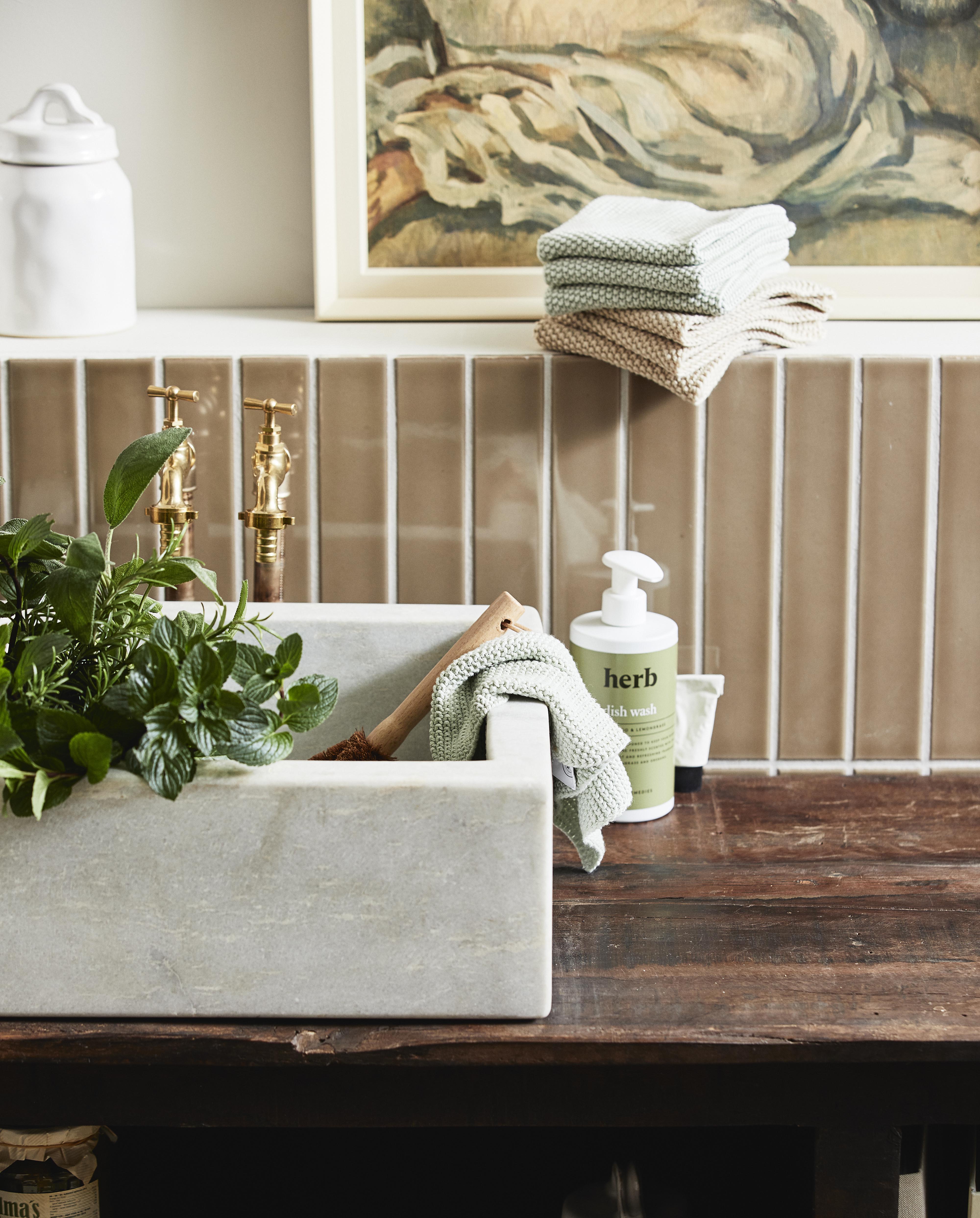 Merga Dish Cloth, Knit, Mint, Nordal, sovrums textilier