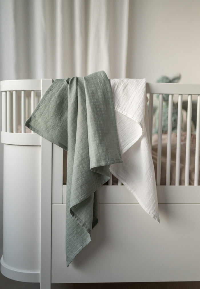 Muslinwrap 70x70 Grön, 2 Pack., Borganäs of Sweden, barnartiklar sovrum