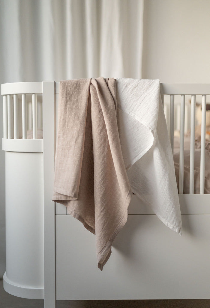 Muslinwrap 70x70 Sand, 2 Pack., Borganäs of Sweden, barnartiklar sovrum