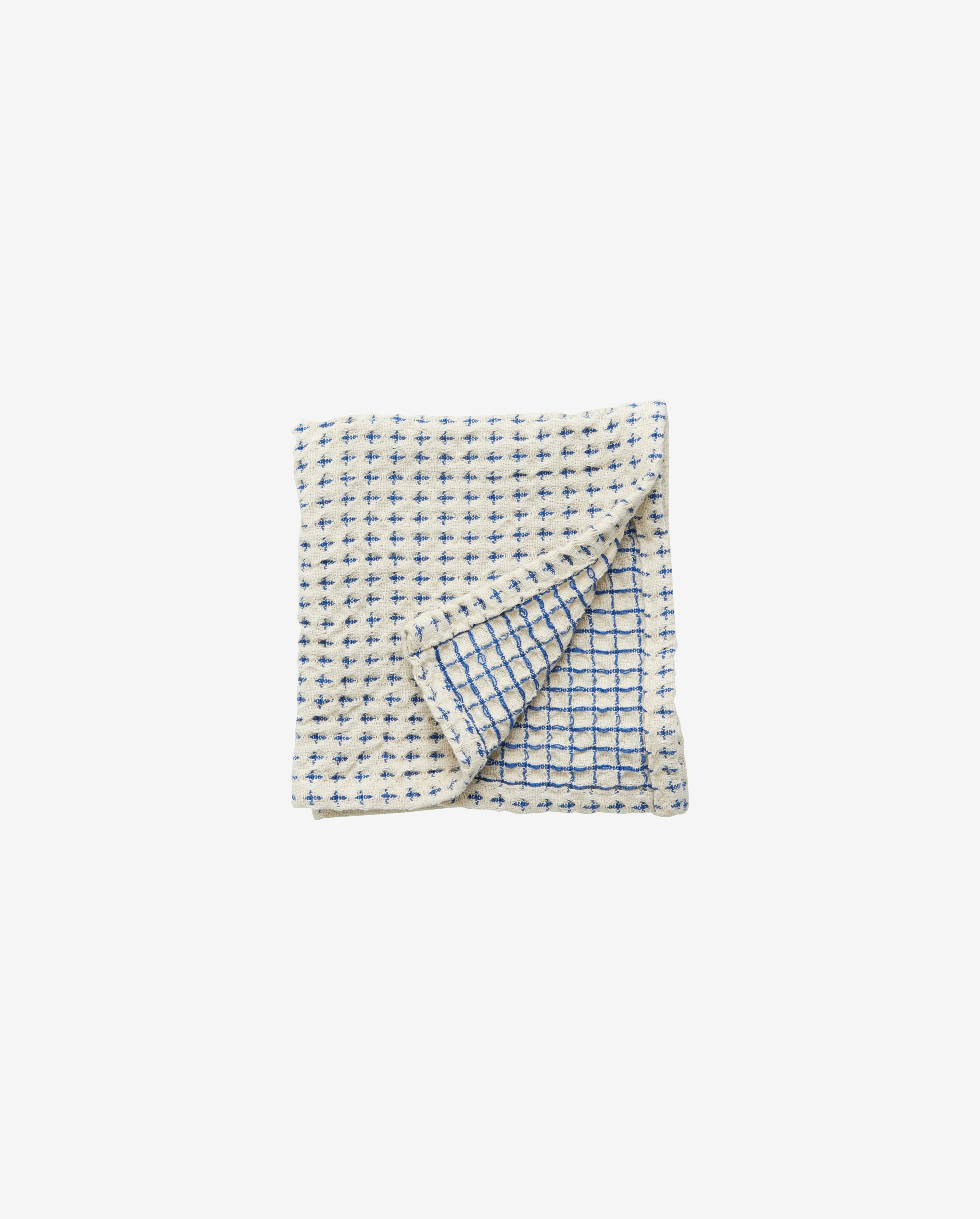 Heze Dish Cloth, Waffle - Off White/blue, Nordal, sovrums textilier