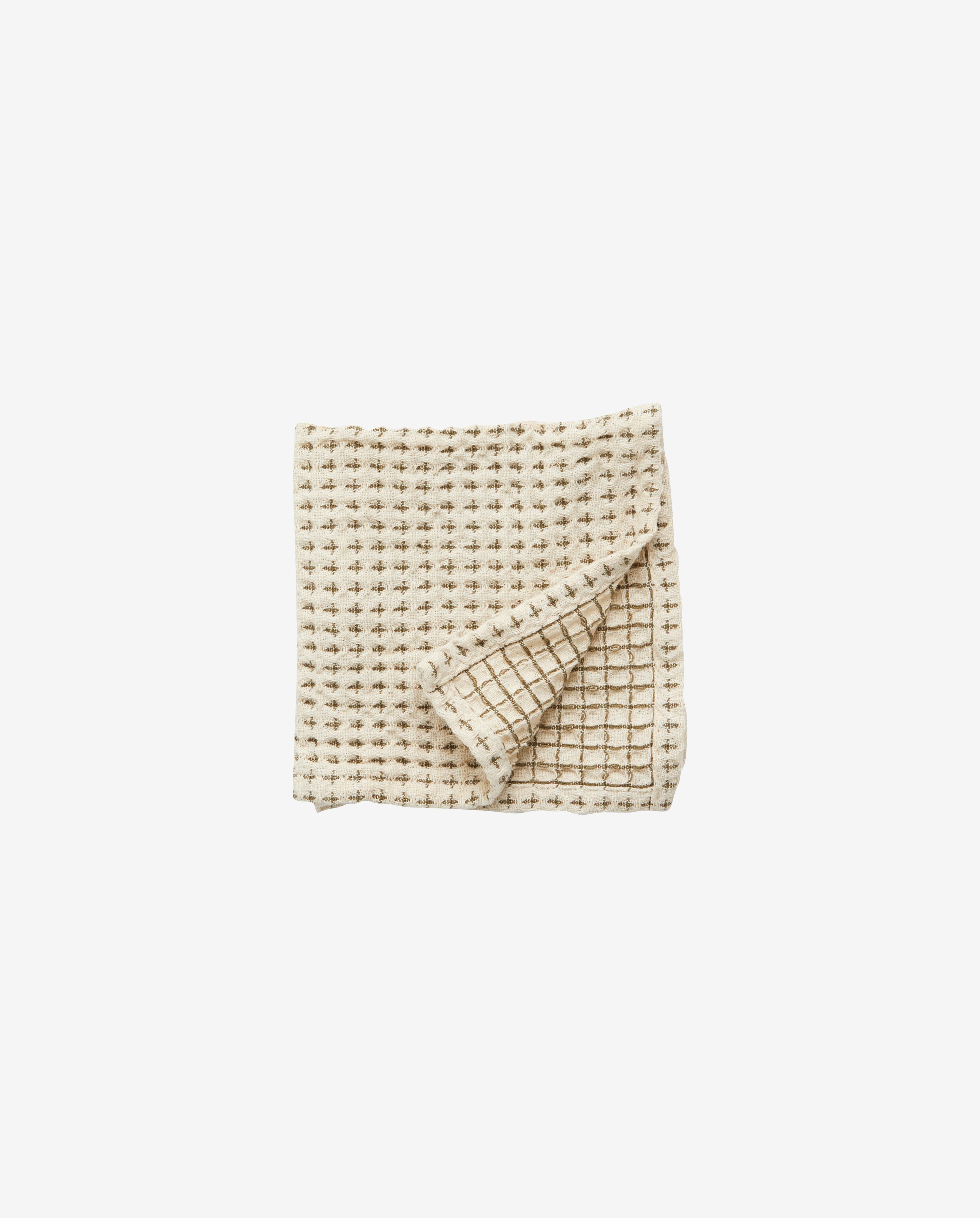 Heze Dish Cloth, Waffle - Off White/green, Nordal, sovrums textilier