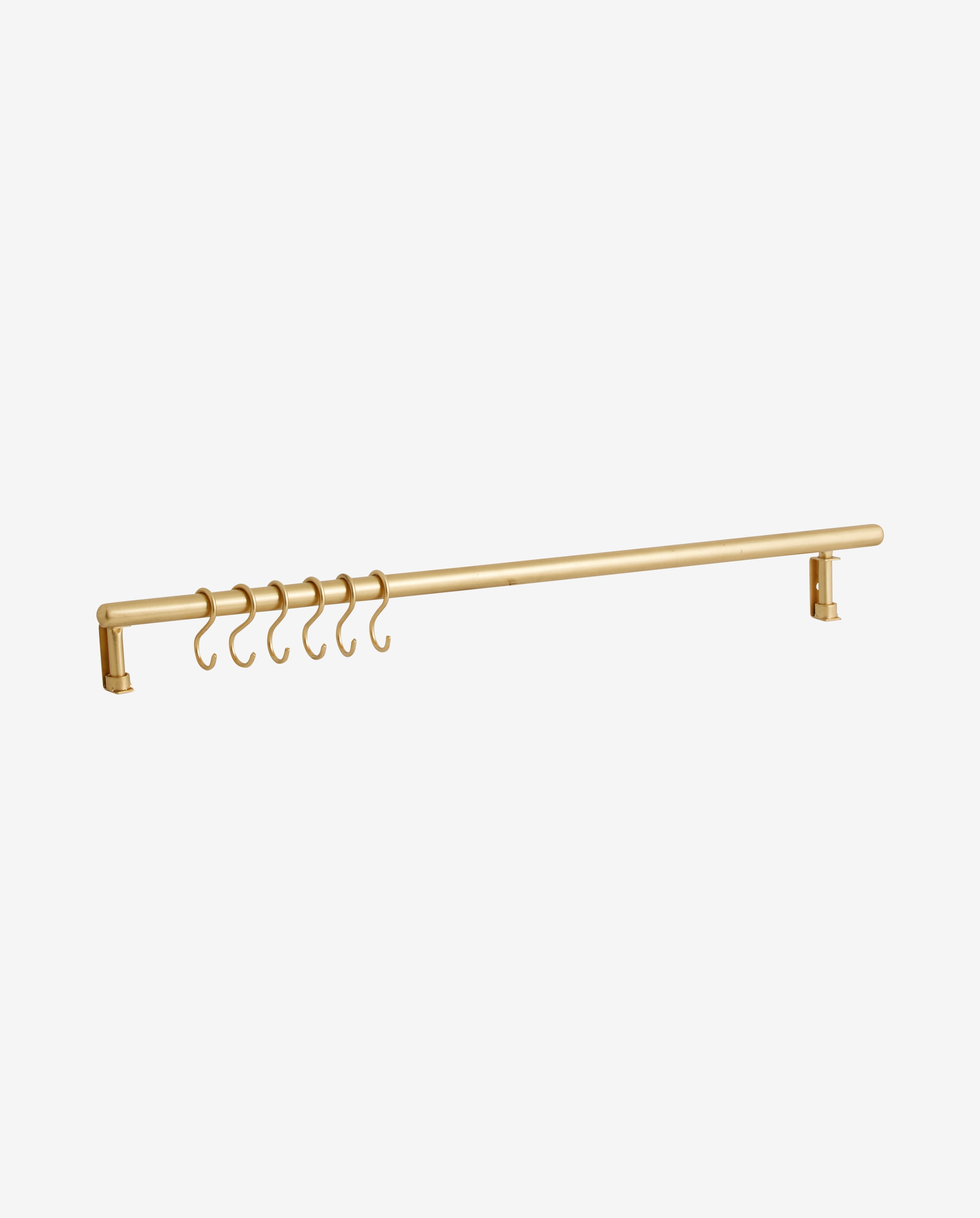 Malo Shelf, 6 Hooks - Brass Finish, Nordal, vägghyllor & väggskåp