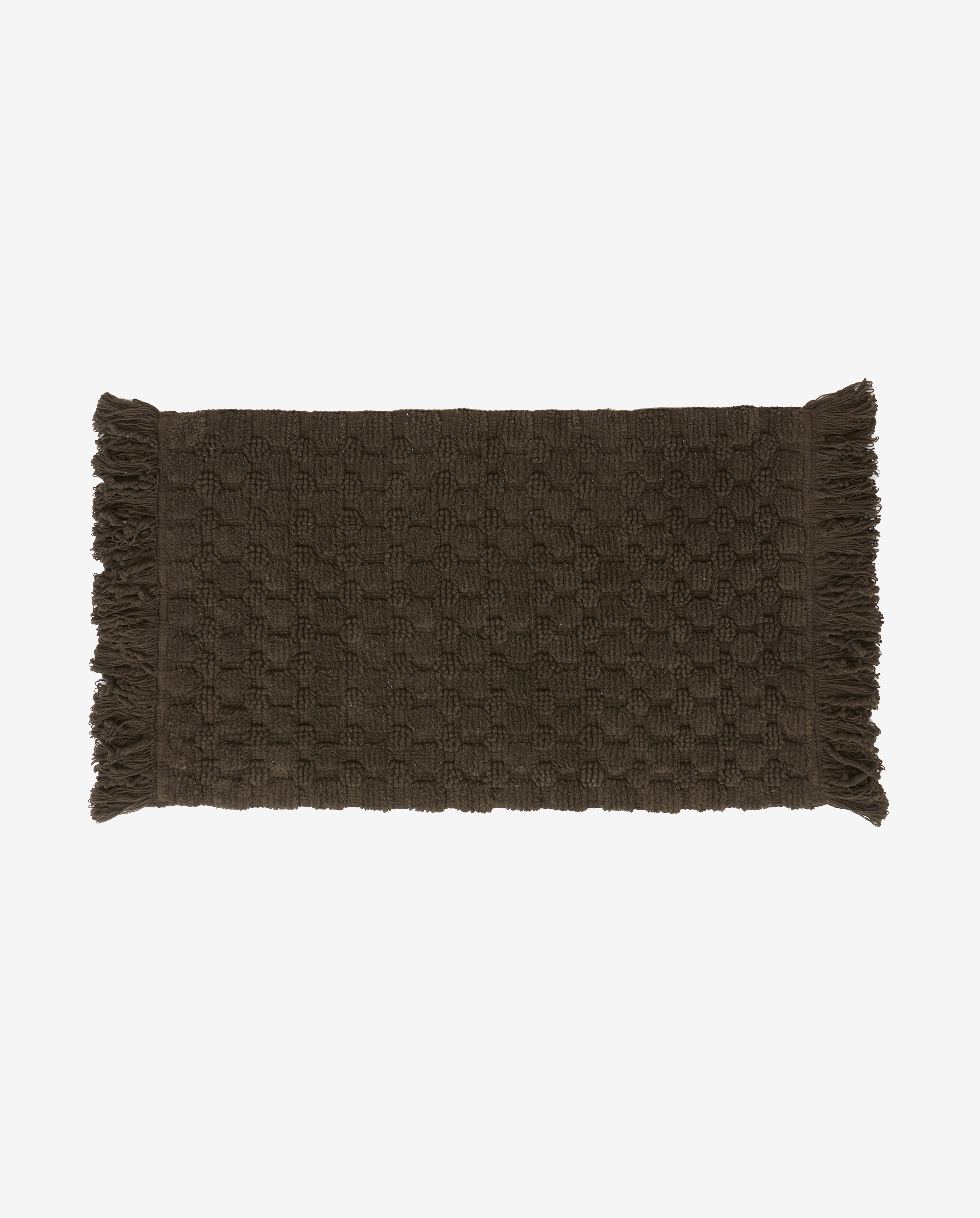 Luna Bath Rug W/fringes, 60x120 - Dark Brown, Nordal, badrums inredning