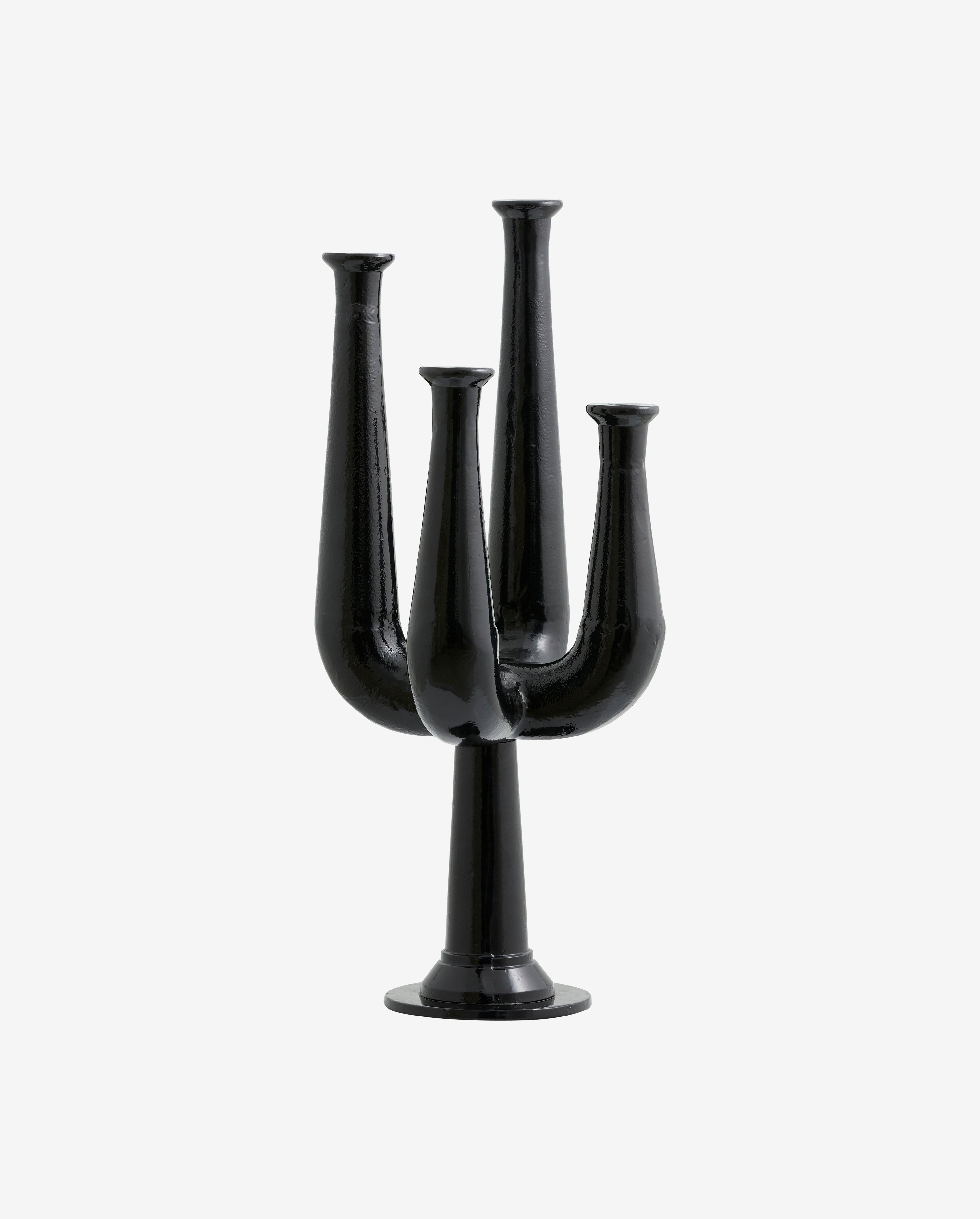 Ulopu Candleholder, 4 Arm, Aluminum - Black, Nordal, ljus & ljuslyktor