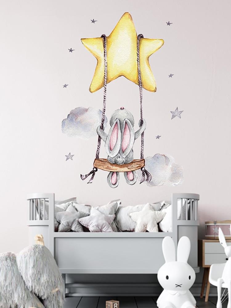 Yuanboo Kanin Baby Nursery Väggdekaler, Flora Grossist, Barnrum