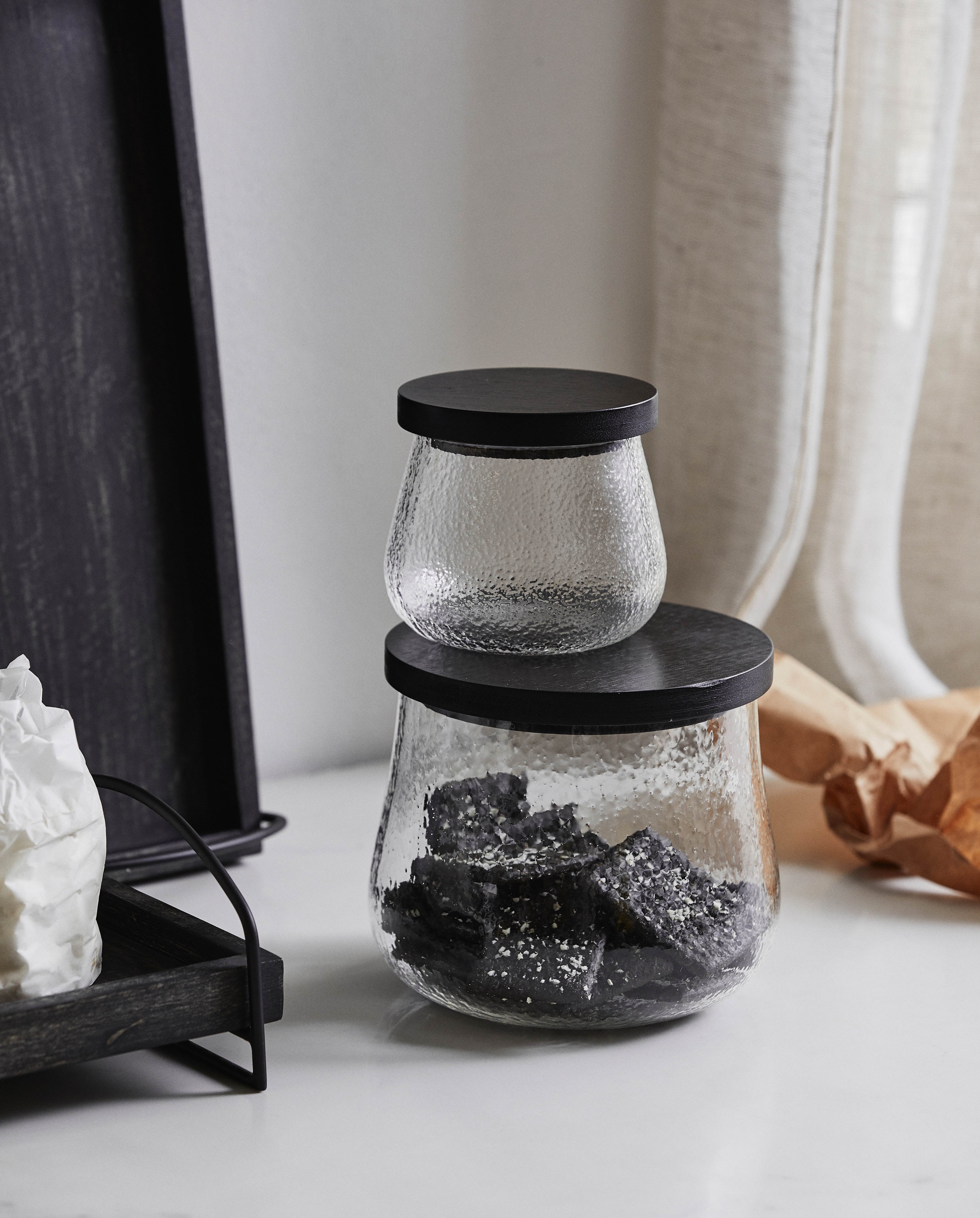 Plumsi Storage Glass W. Lid, S - Clear, Nordal, förvaring