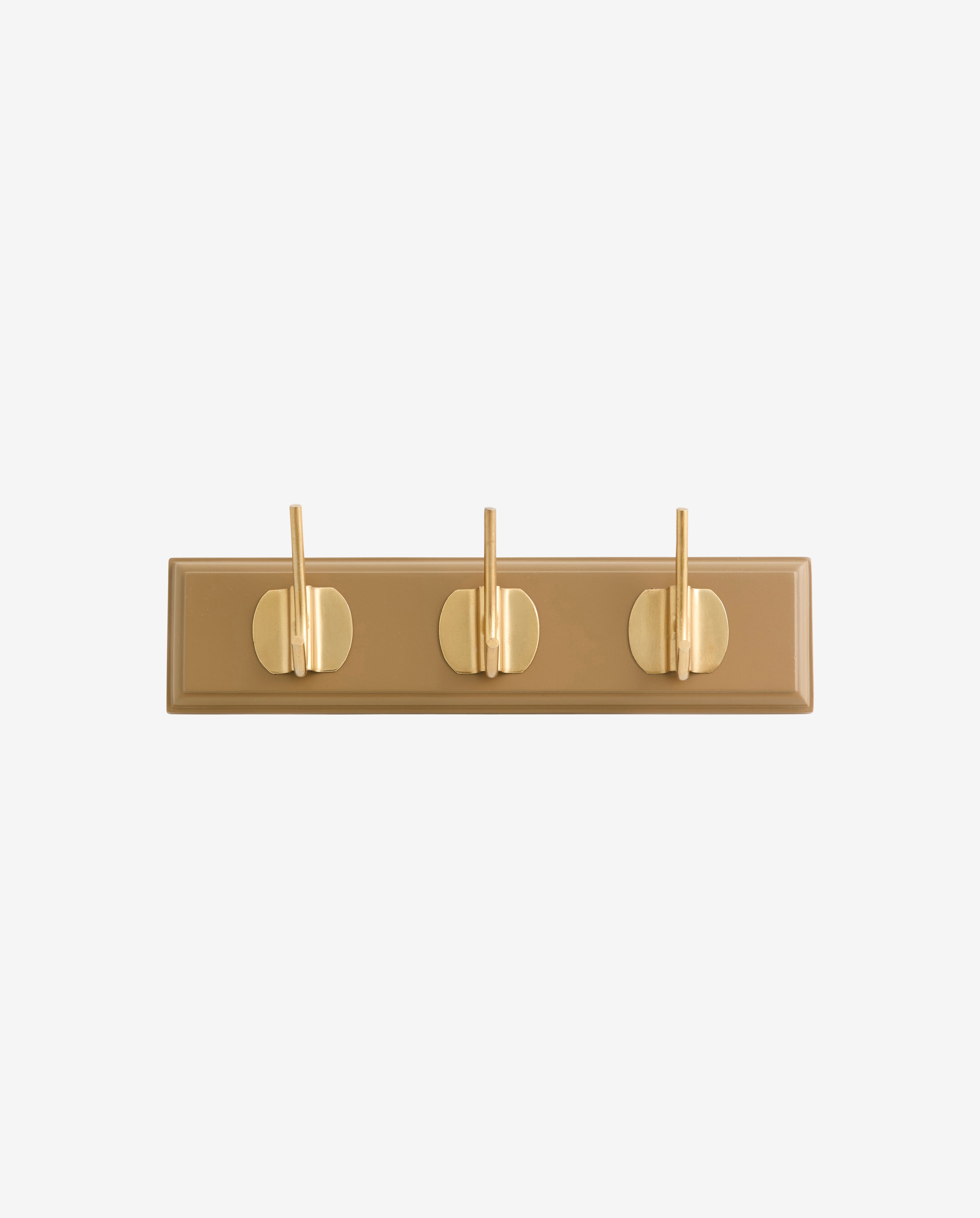 Edgy Coat Rack, 3 Hooks - Brown, Nordal, hängare & krokar