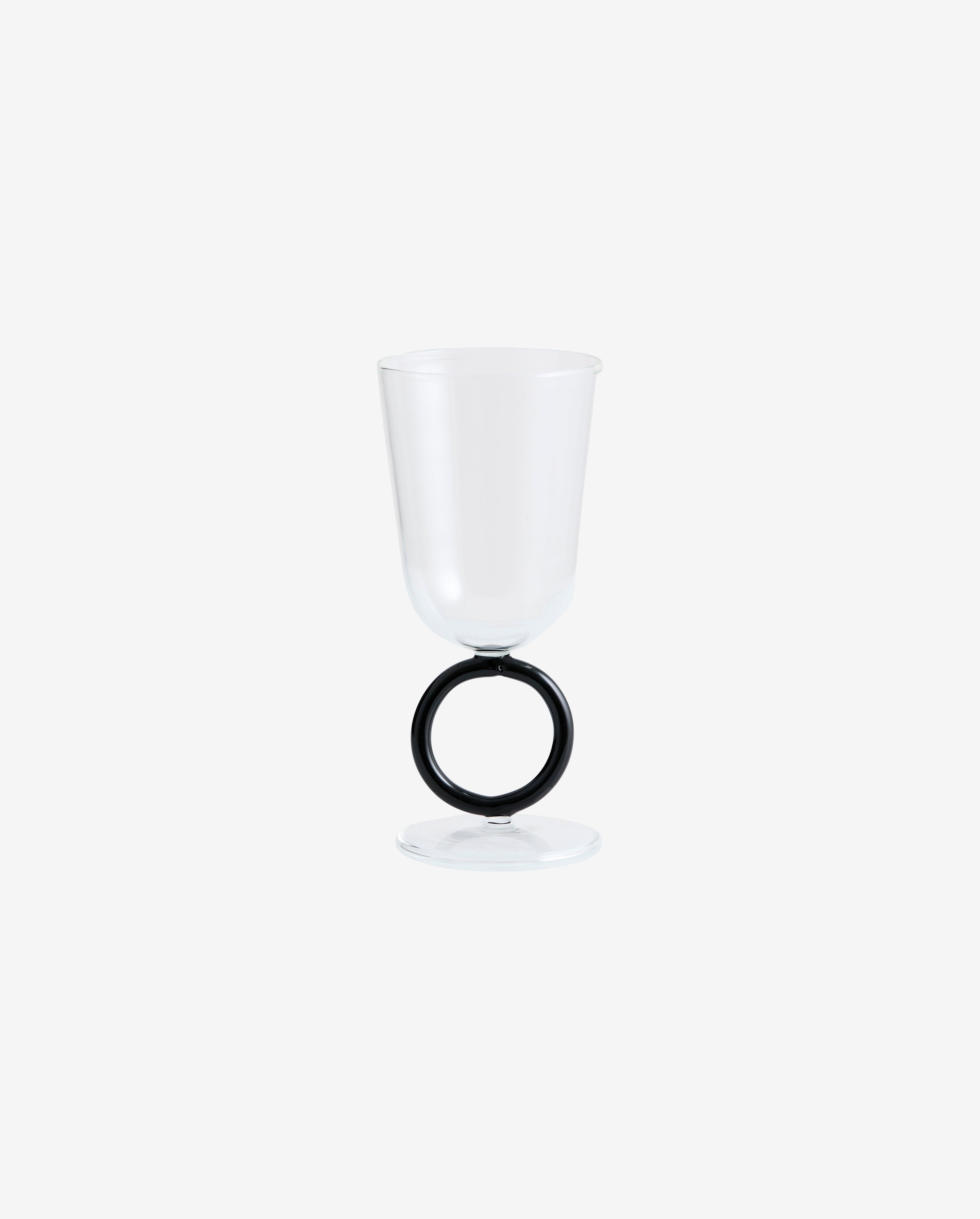 Apium Wine Glass - Clear/black, Nordal, köksredskap
