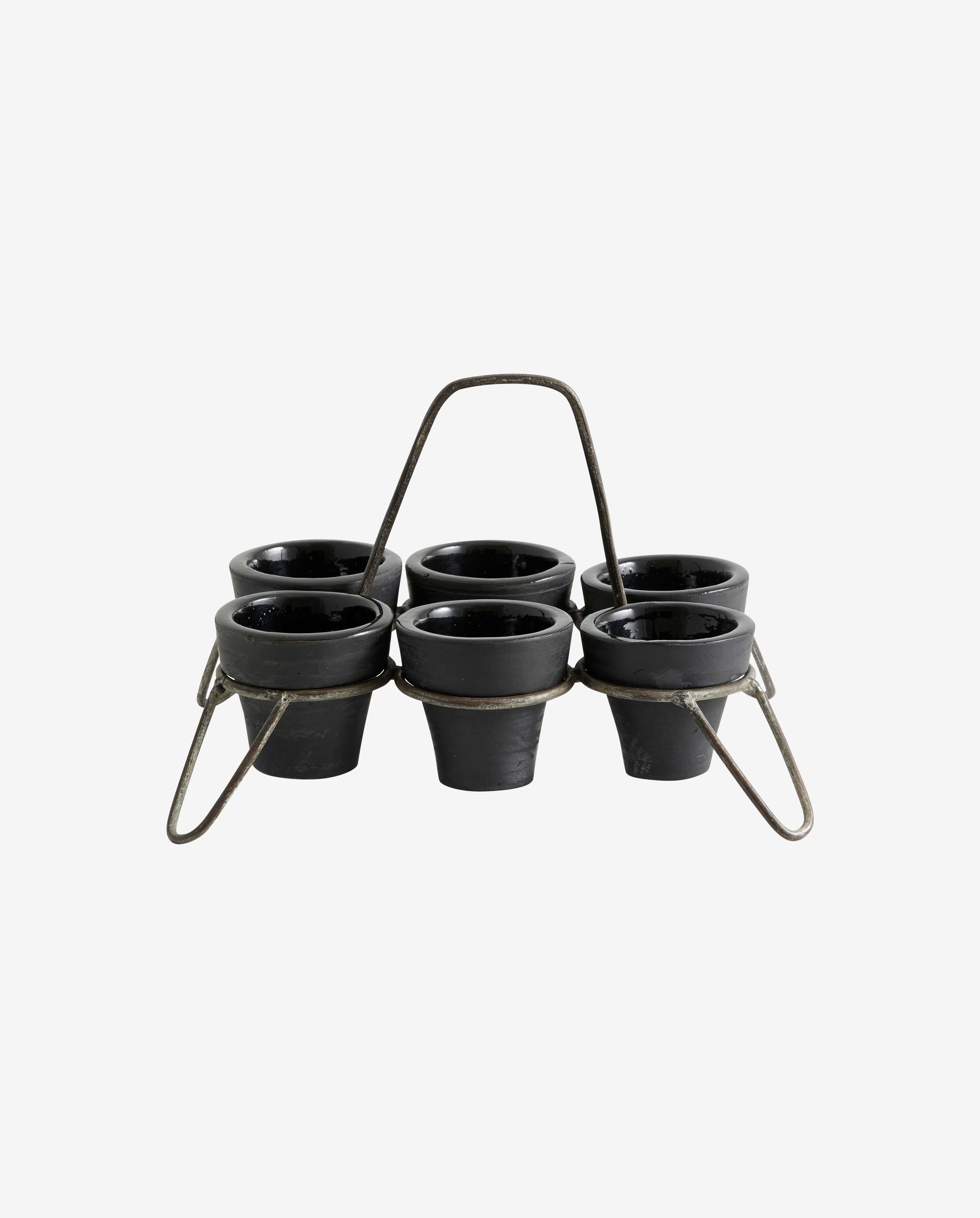 Juniper Cups W. Holder, Terracotta - Black, Nordal, köksredskap