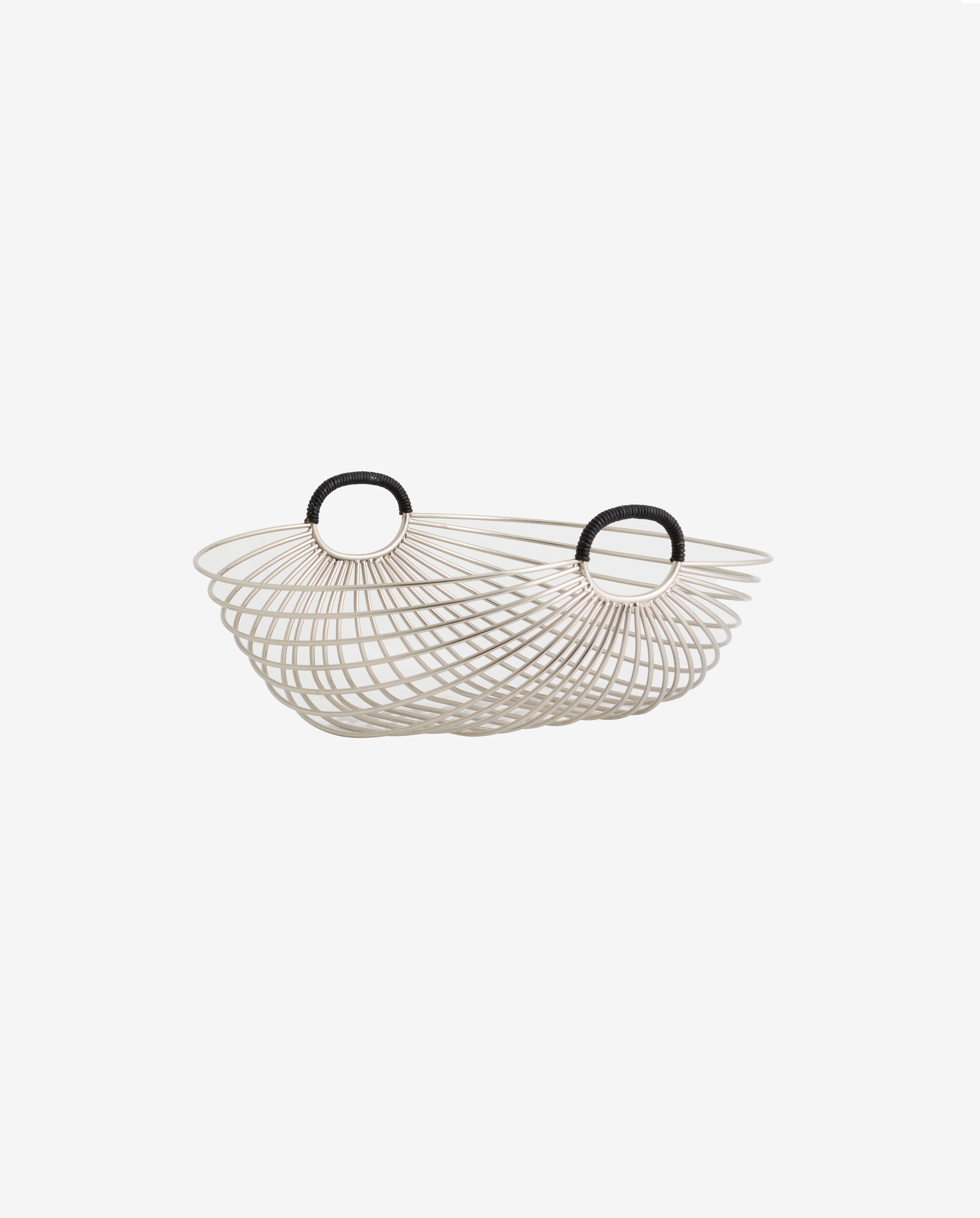 Jaipur Basket W. Handles - Chrome Finish, Nordal, förvaring