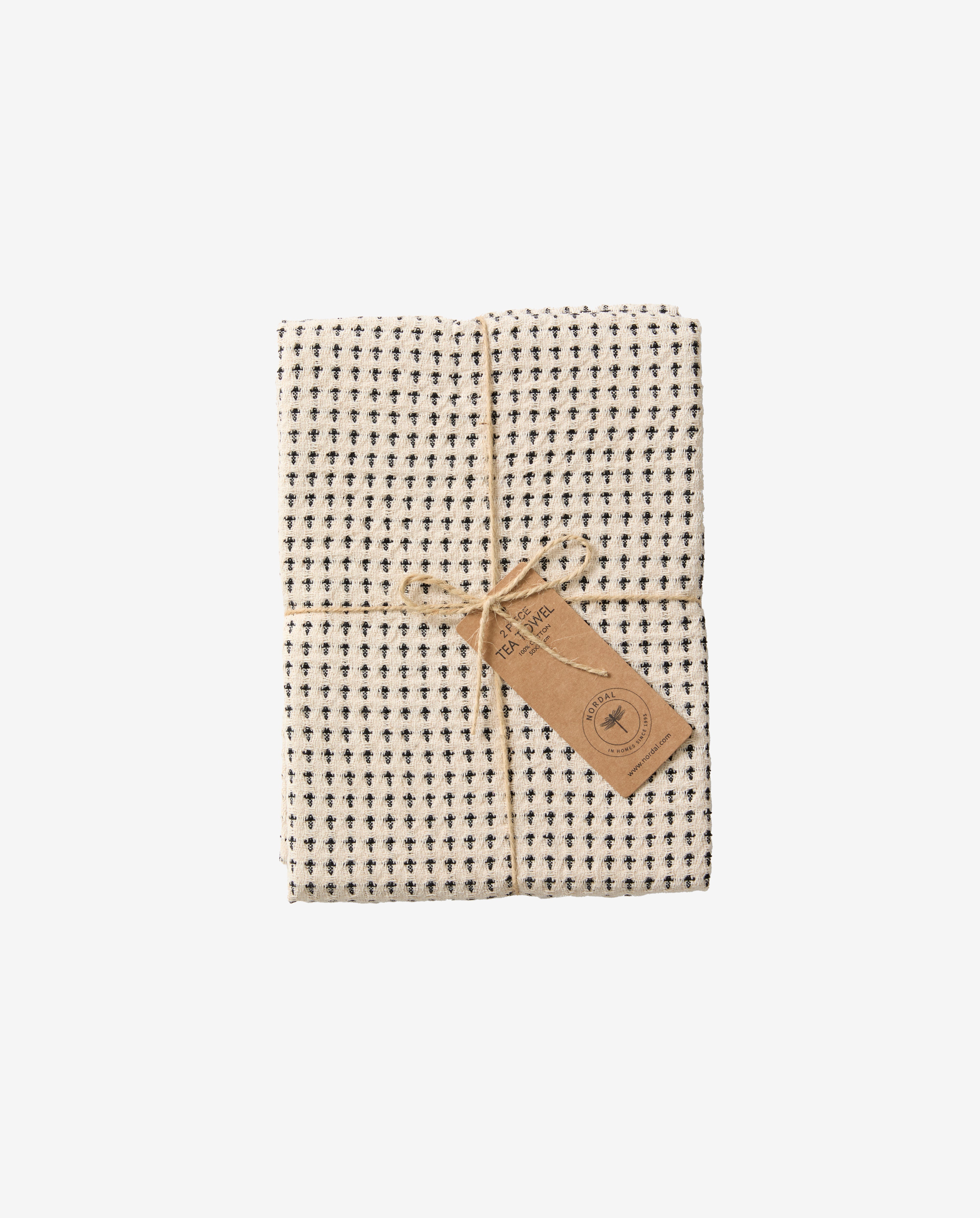 Heze Tea Towel, Waffle, Off White/blue, Nordal, sovrums textilier
