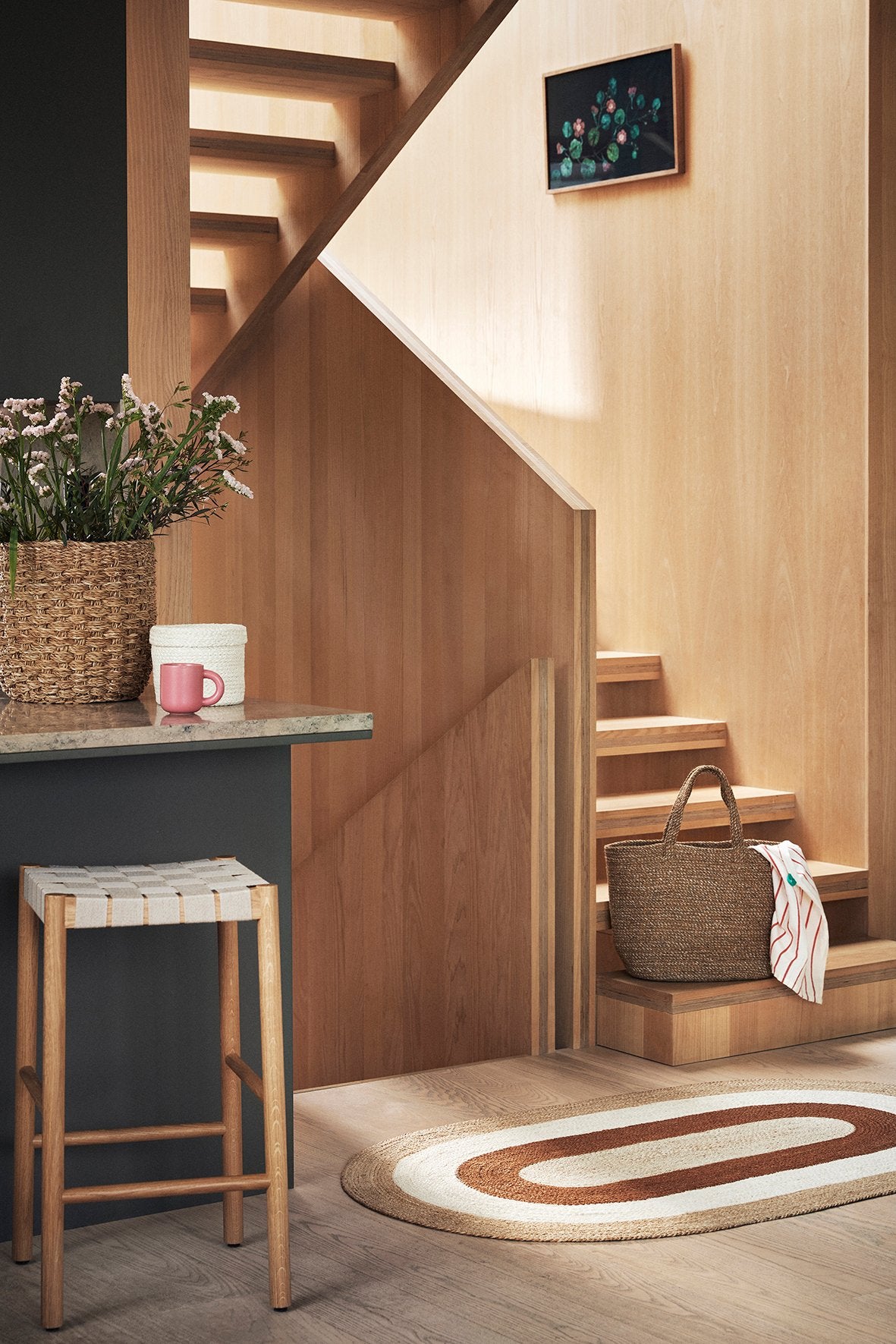 Basket U-shape Esther Natural S/3, Dixie, korgar