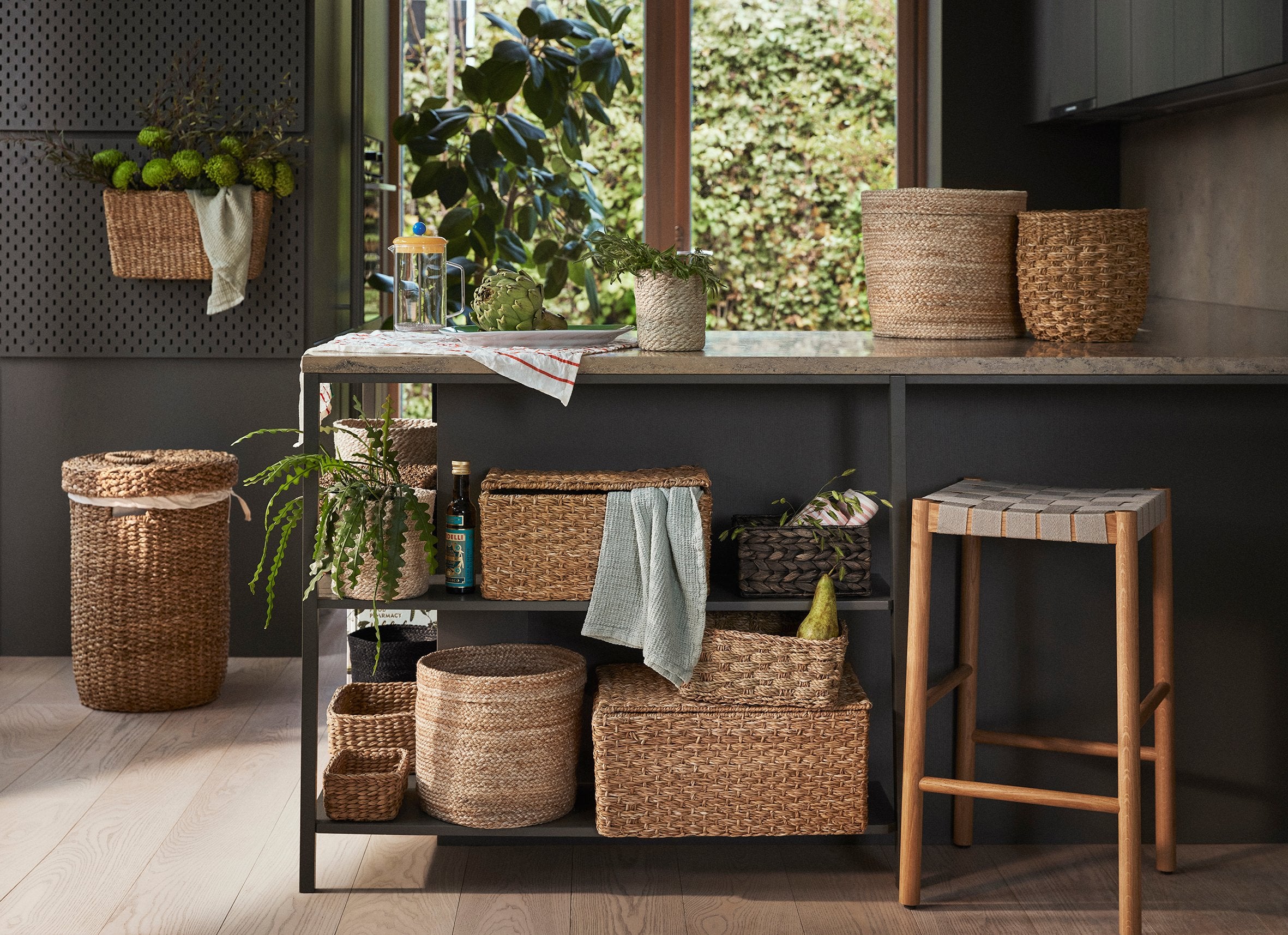 Basket U-shape Esther Natural S/3, Dixie, korgar