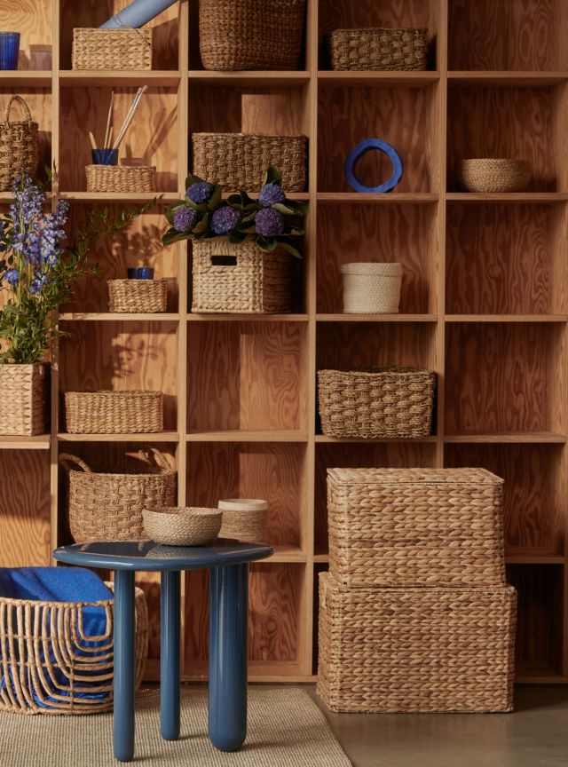 Drawer Low Esther Natural S/3, Dixie, korgar