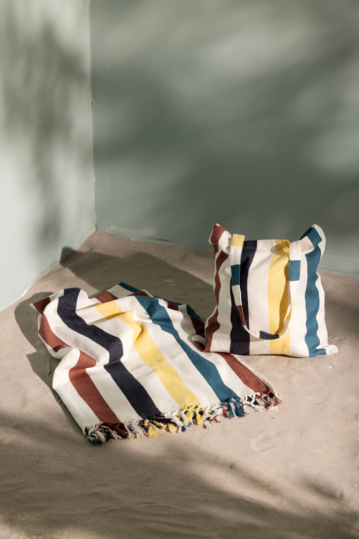 Hamamhandduk i Återvunnen Material – Gul Ruta Inklusive Totebag, House of Regalo, active-lifestyle