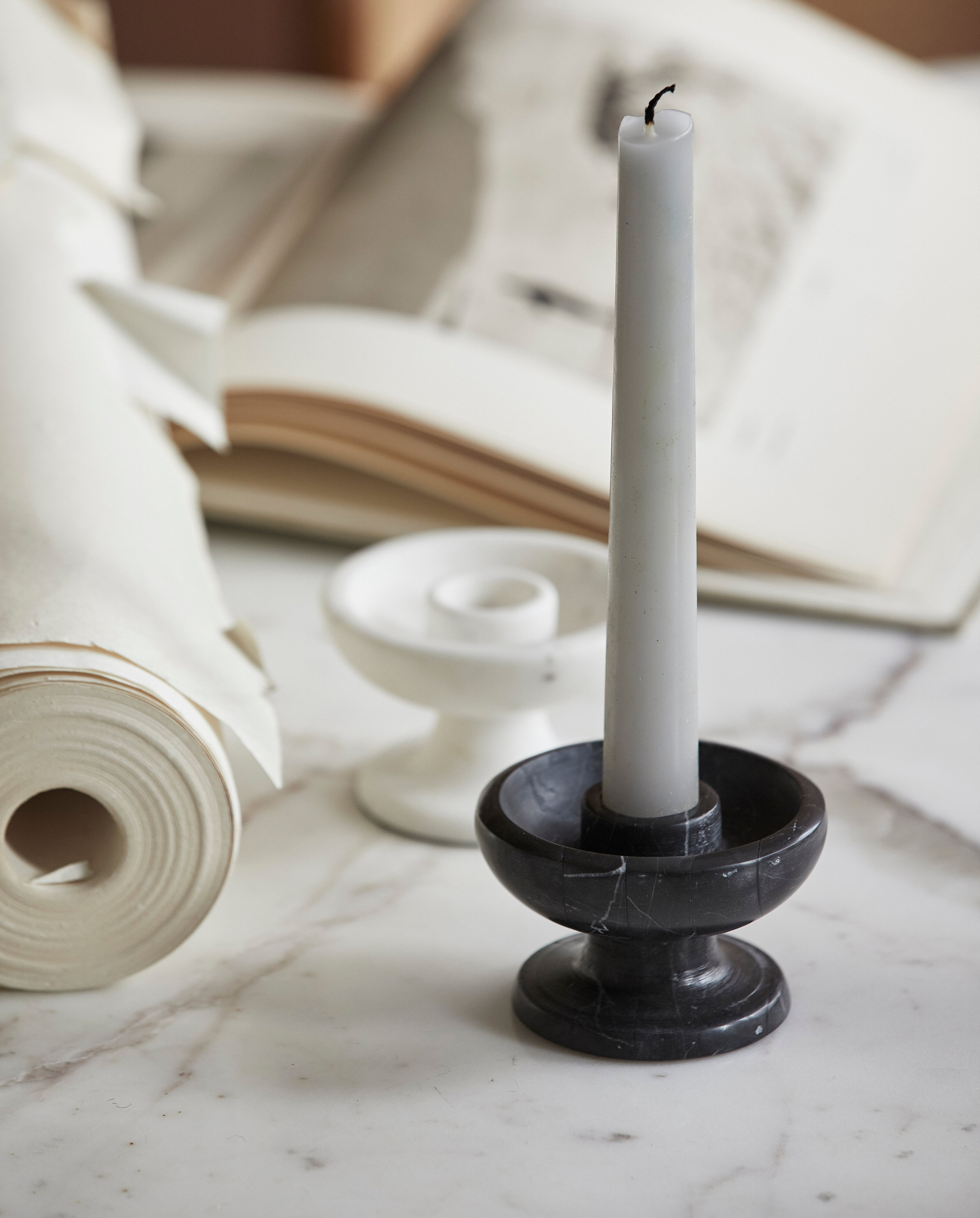 Key Candleholder, White Marble, Nordal, ljus & ljuslyktor