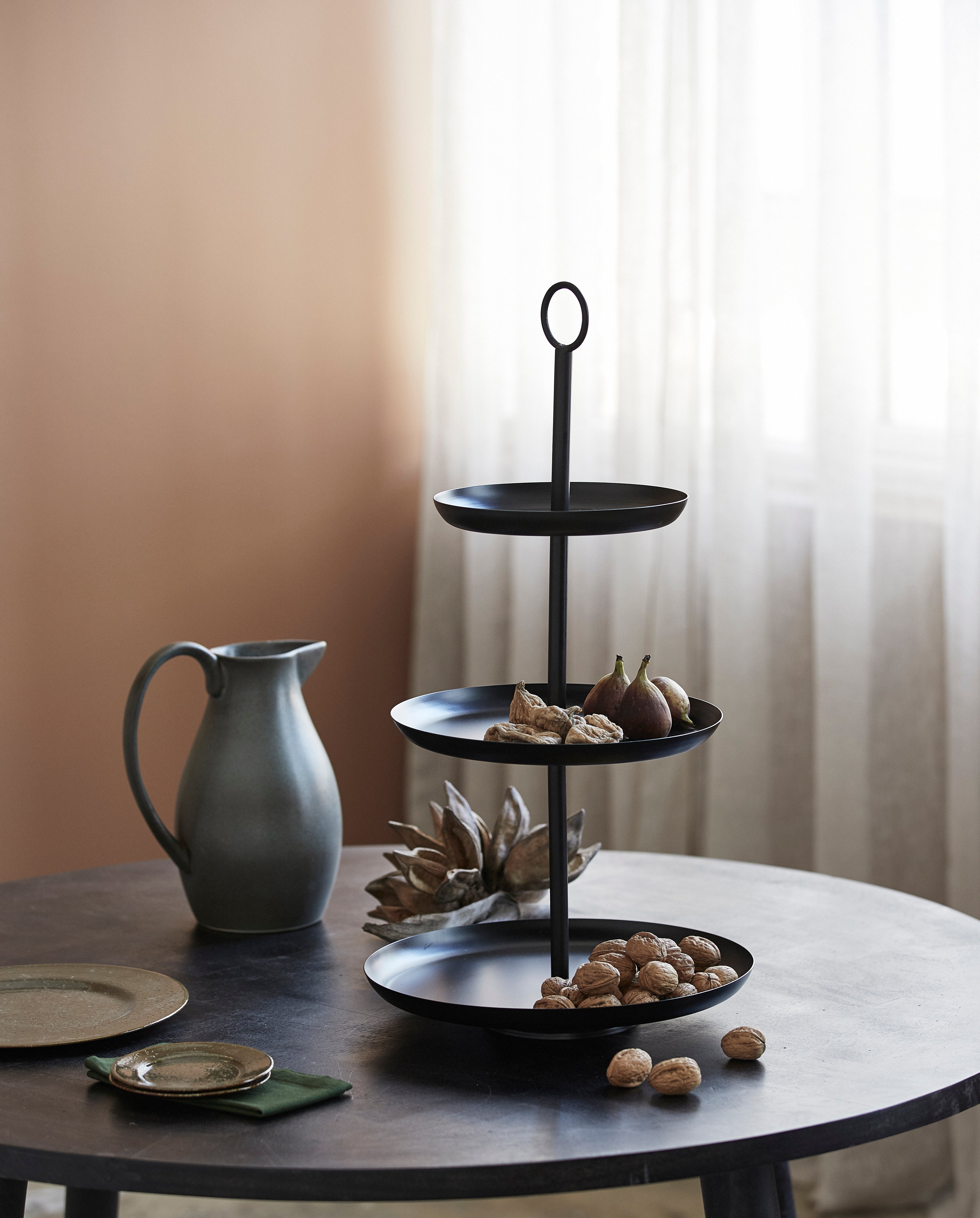 Assam Etagere, L - Black, Nordal, servering och upplägg