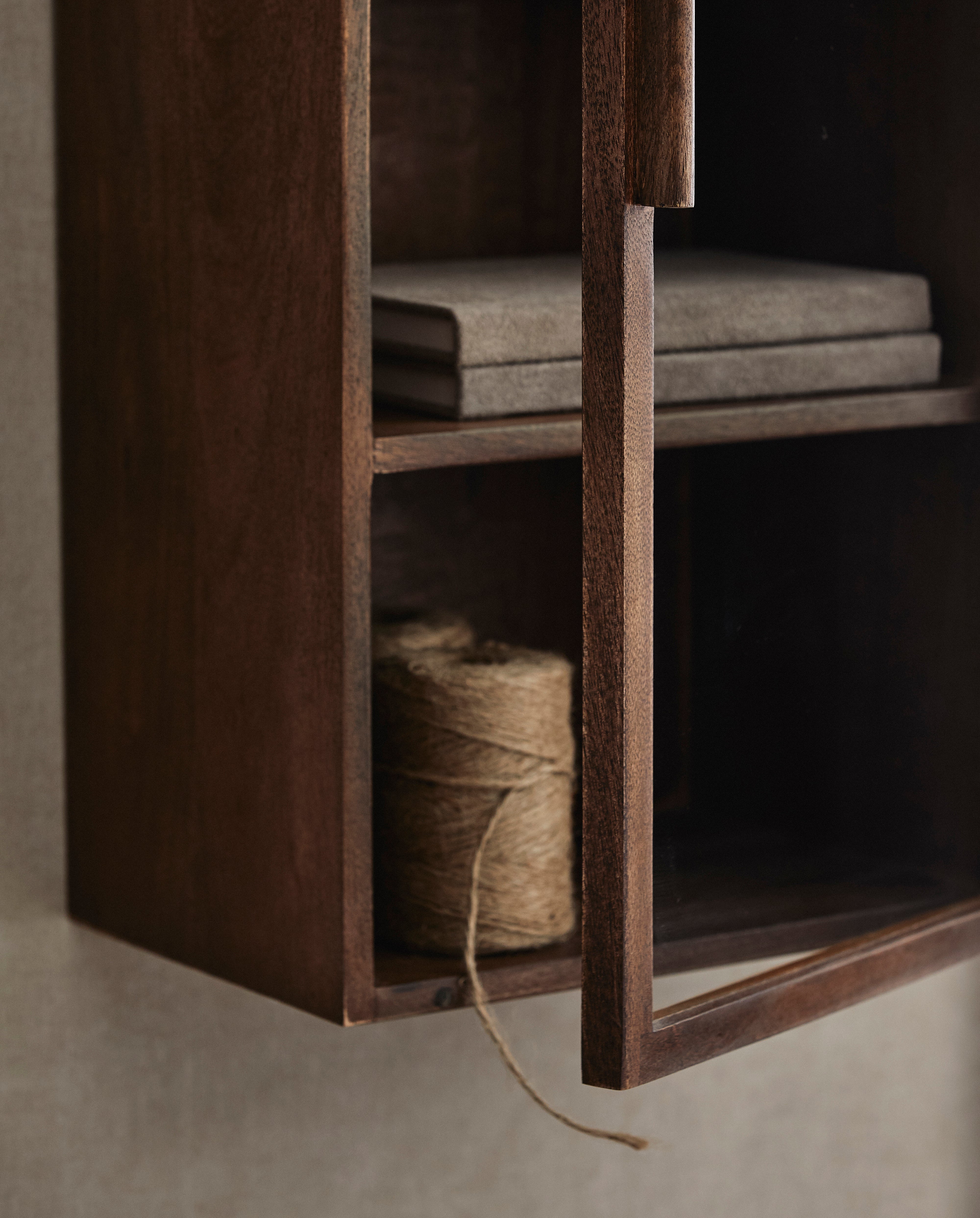 Nango Wall Cabinet, 1 Door, Dark Brown, Nordal, möbler
