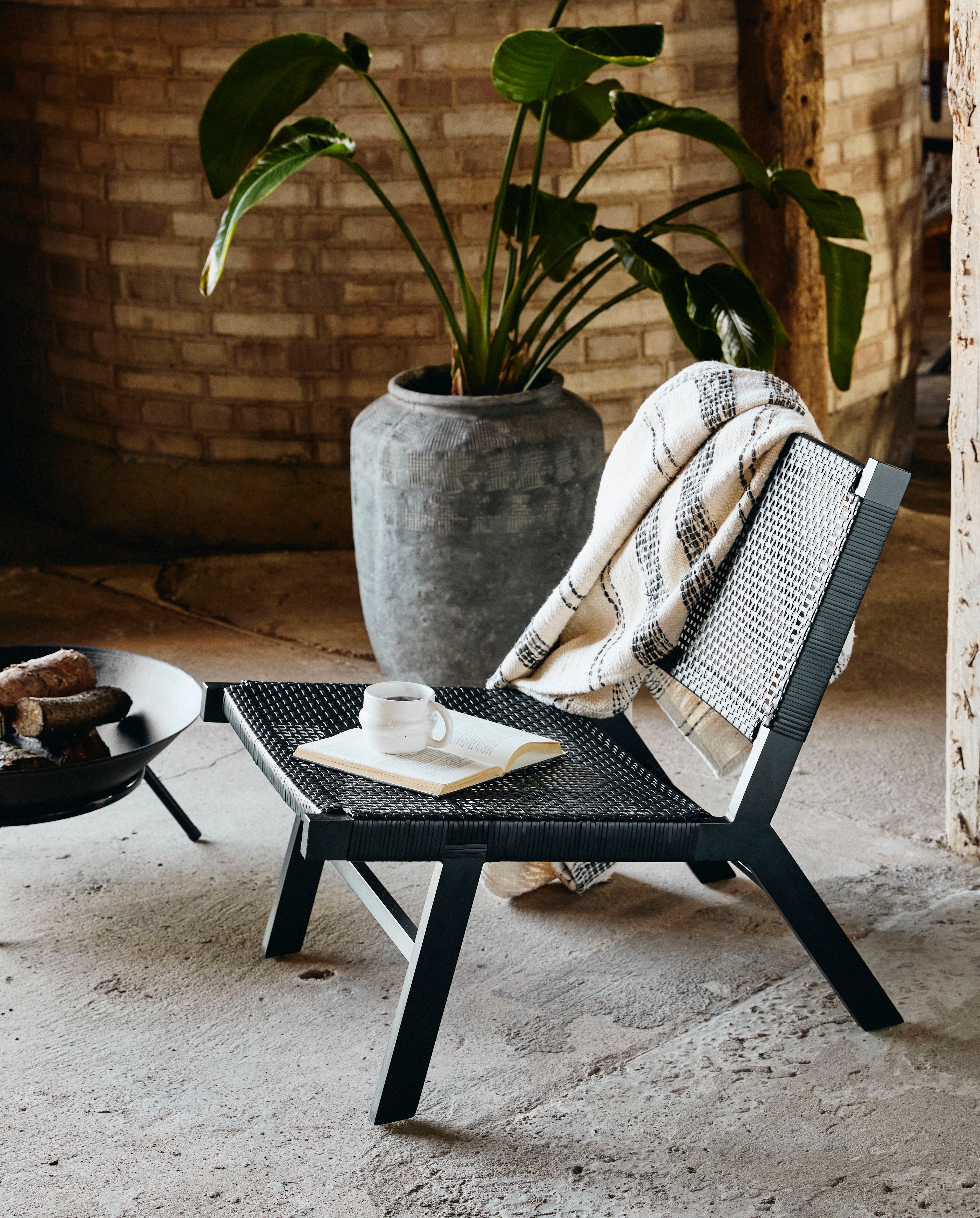 Vasai Lounge Chair, Black, Nordal, trädgårdsmöbler