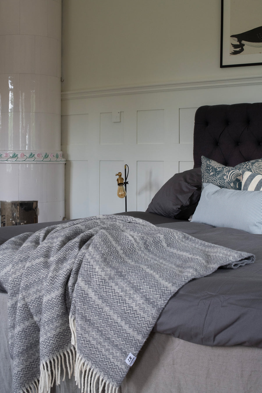 Härlig Ullpläd från Ylleverket – Fiskben Ljusgrå, House of Regalo, bäddset-textil