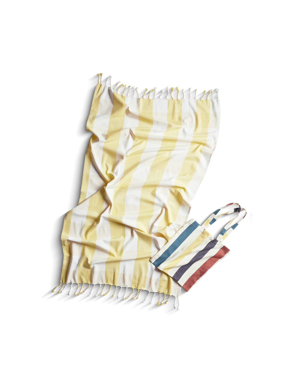 Hamamhandduk i Återvunnen Material – Gul Ruta Inklusive Totebag, House of Regalo, active-lifestyle