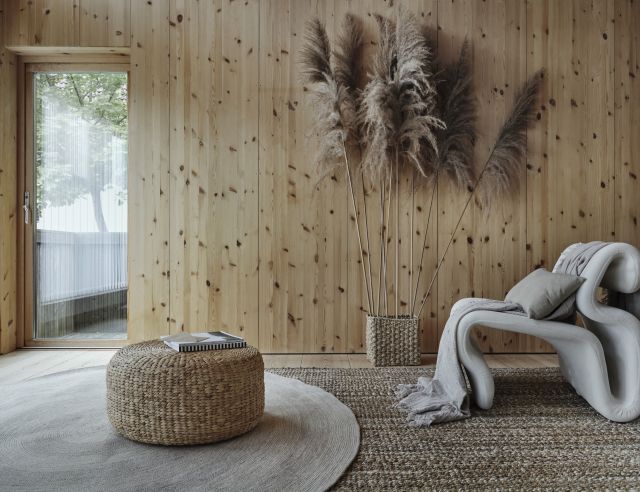 Seating Pouf Round Lily Natural D59, Dixie, möbler