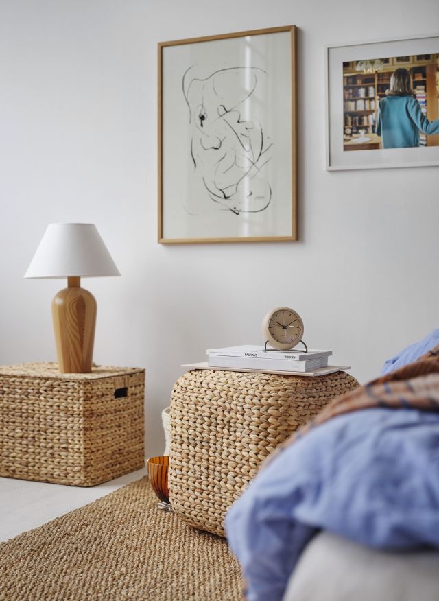 Seating Pouf Square Lily Natural 39x39cm, Dixie, möbler