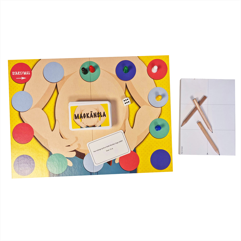 Den som skrattar förlorar - Magkänsla spel, innehåll