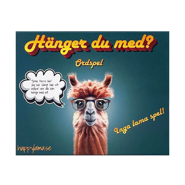 Happy Lama - Hänger du med? Ordspel, framsida