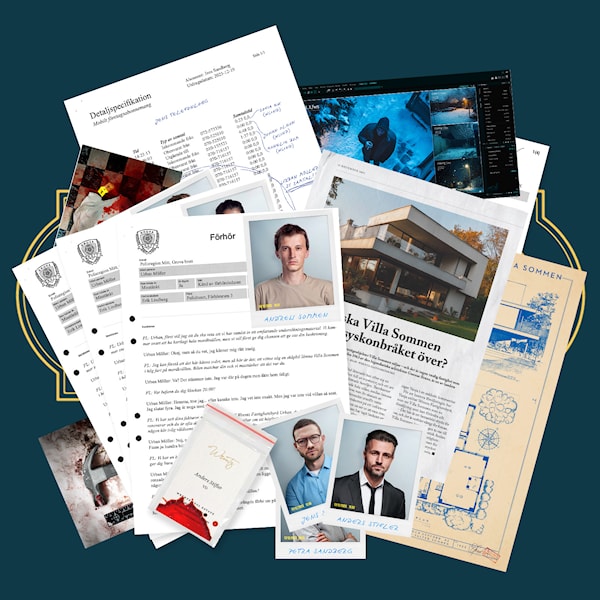 Unsolved Mysteries - Mordet på villa sommen spel, innehåll