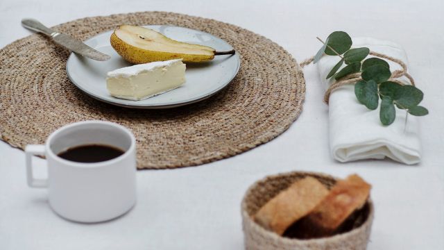 Placemat Emil Natural D38cm, Dixie, bordstabletter