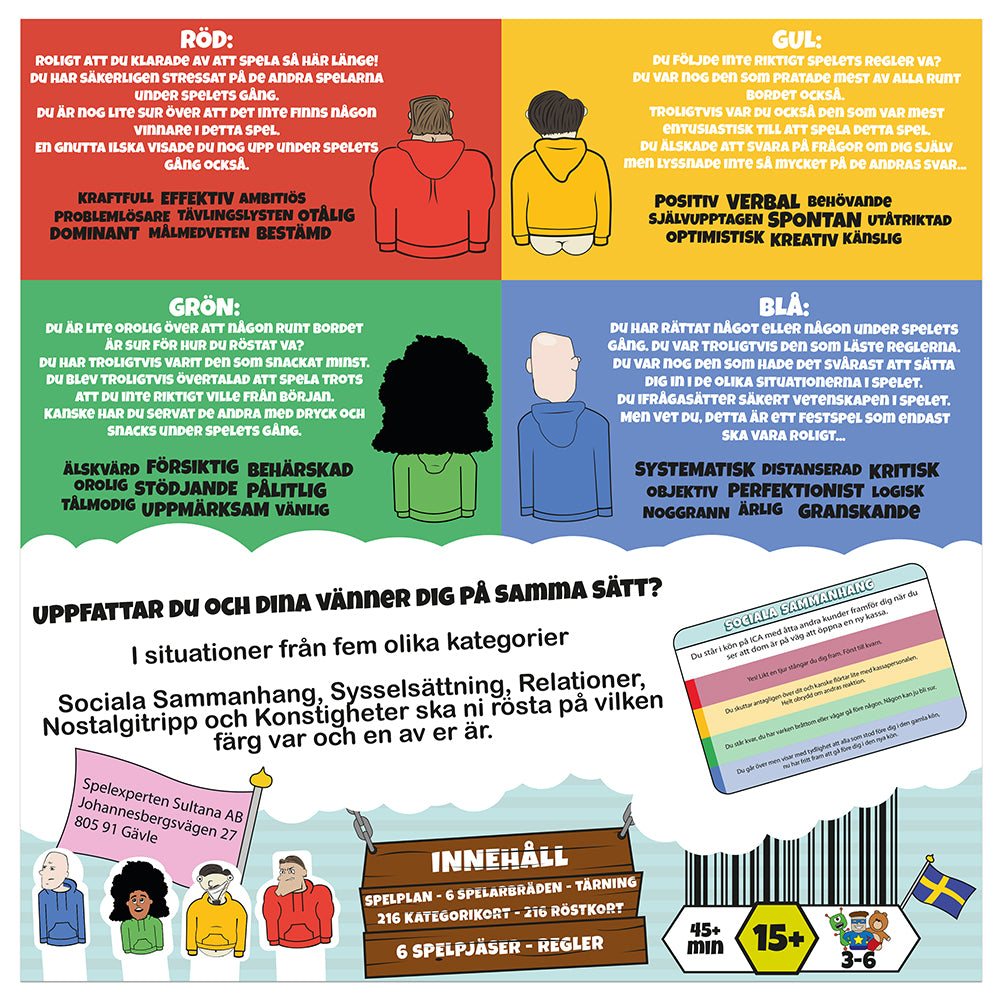 Vilken färg är du? spel, innehåll