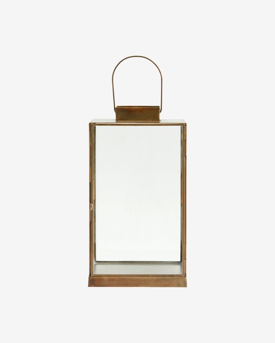 Antique Lantern W/flat Top, M - Golden Finish, Nordal, ljus & ljuslyktor