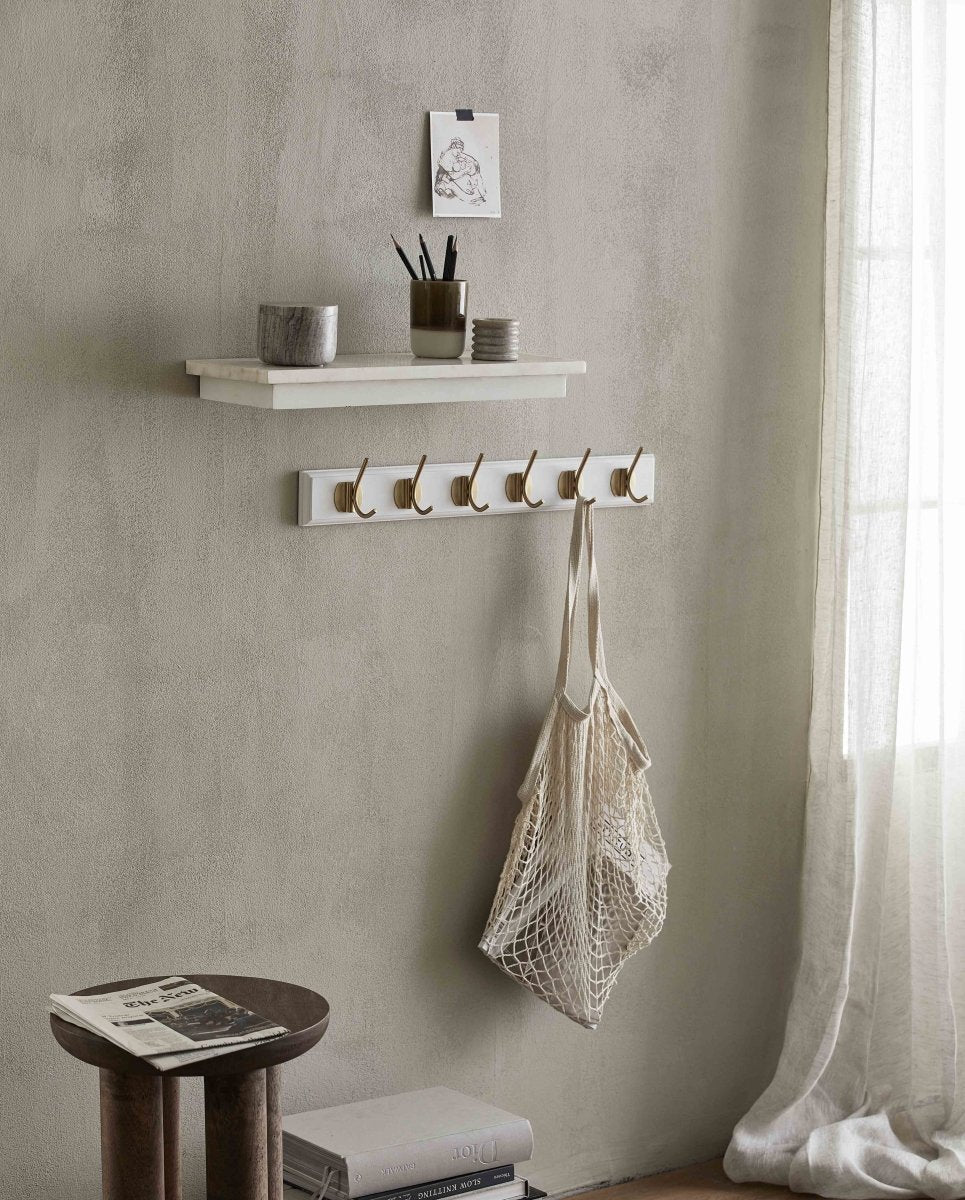 Edgy Coat Rack, 6 Hooks - White, Nordal, hängare & krokar