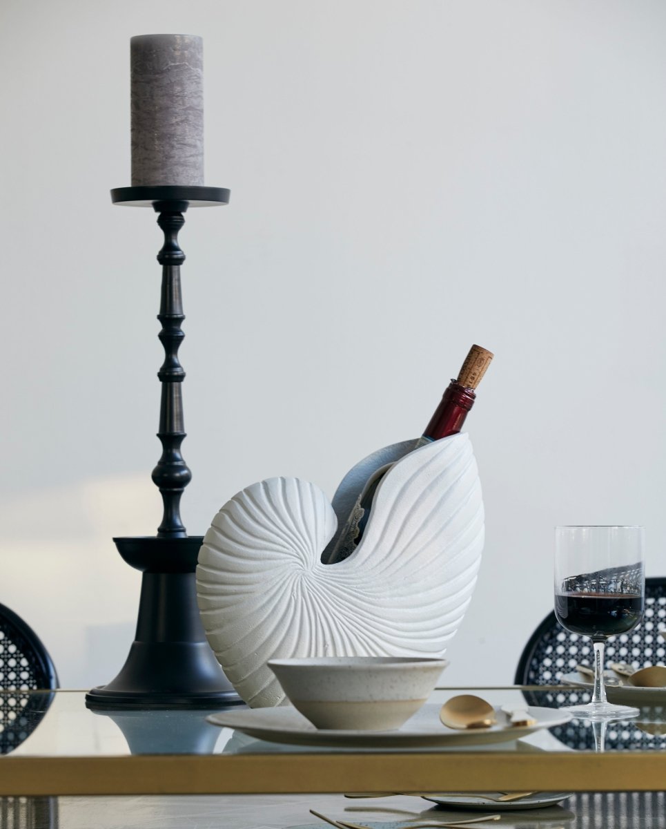 Flores Candle Holder, Large - Black, Nordal, ljus & ljuslyktor