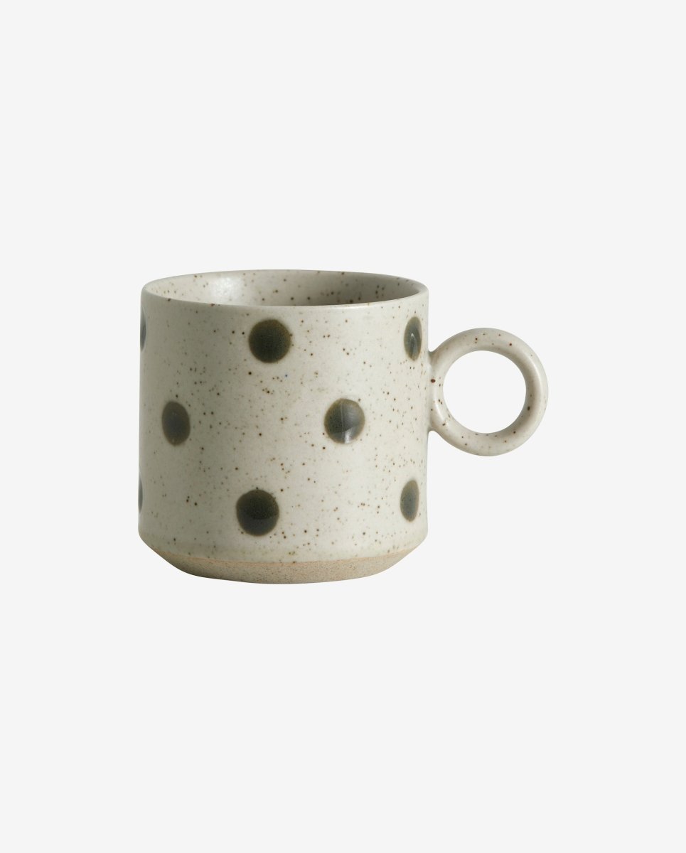 Grainy Dot Cup W. Handle, Sand/green, Nordal, koppar och muggar