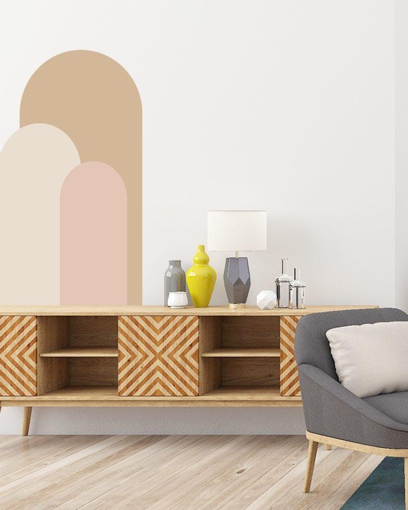 Modern Väggdekal i Enkel Stil med Bågmotiv för Vardagsrummet Jga001, Flora Grossist, väggdekoration