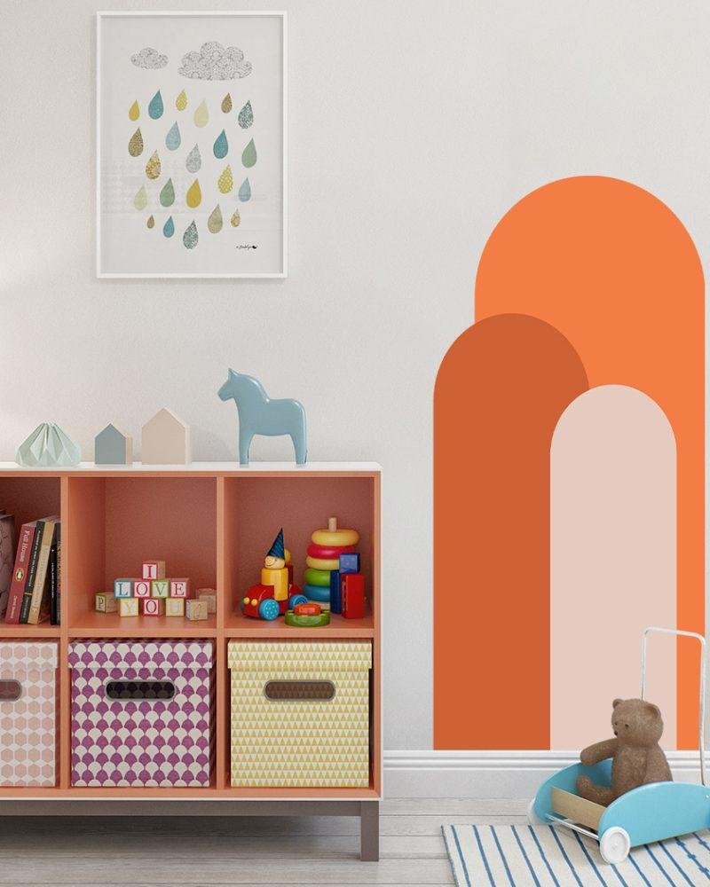 Modern Väggdekal i Enkel Stil med Bågmotiv för Vardagsrummet Jga002, Flora Grossist, väggdekoration