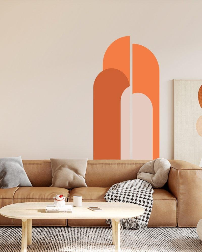 Modern Väggdekal i Enkel Stil med Bågmotiv för Vardagsrummet Jga002, Flora Grossist, väggdekoration