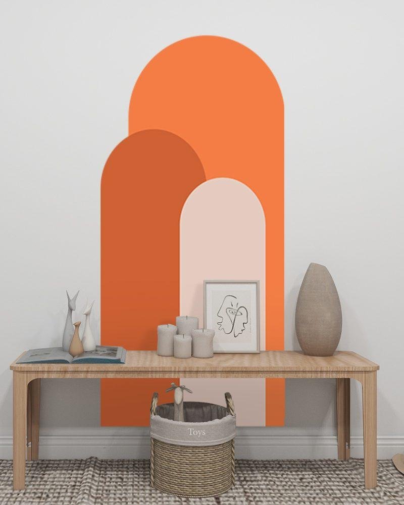 Modern Väggdekal i Enkel Stil med Bågmotiv för Vardagsrummet Jga002, Flora Grossist, väggdekoration