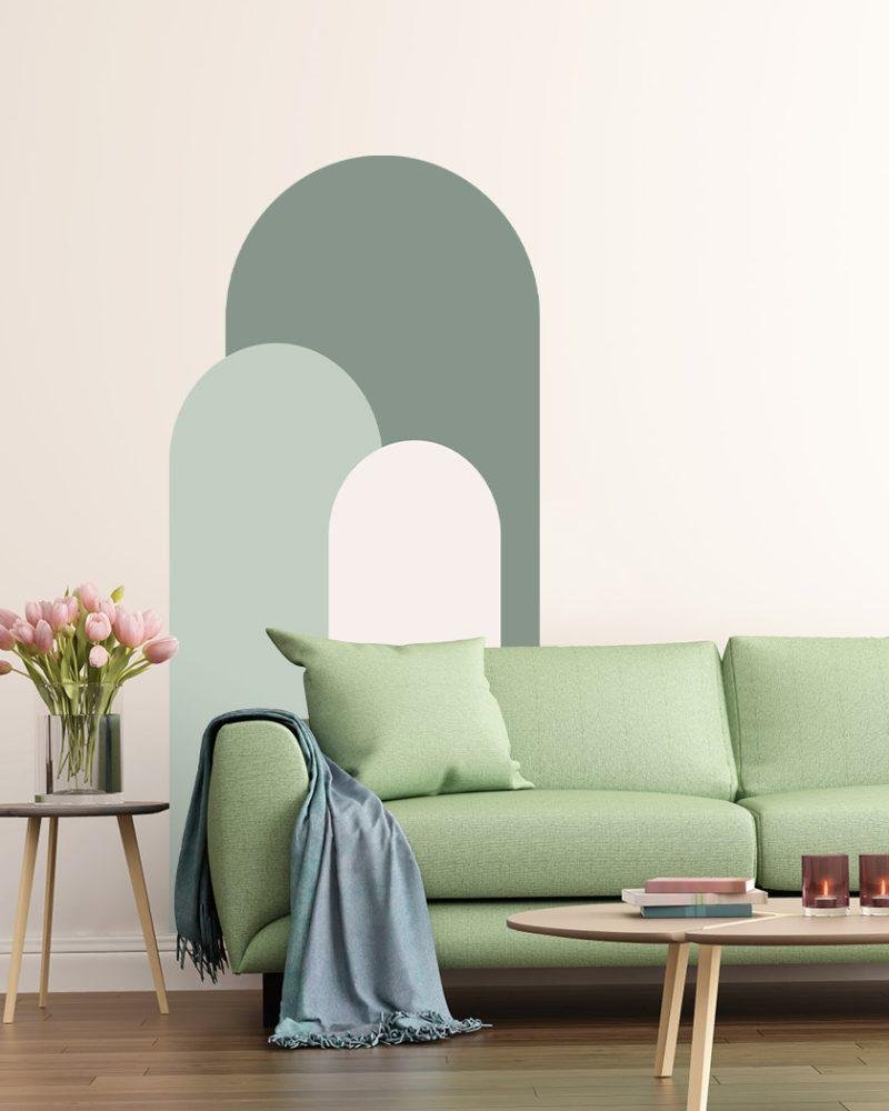 Modern Väggdekal i Enkel Stil med Bågmotiv för Vardagsrummet Jga003, Flora Grossist, väggdekoration