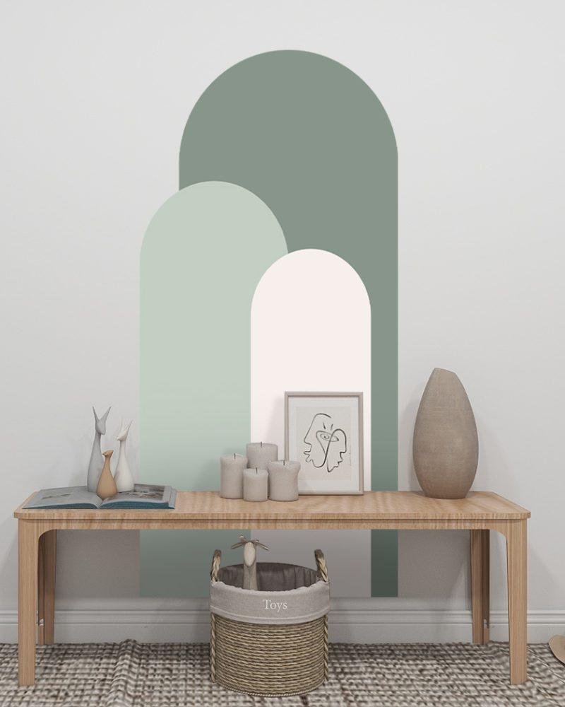 Modern Väggdekal i Enkel Stil med Bågmotiv för Vardagsrummet Jga003, Flora Grossist, väggdekoration