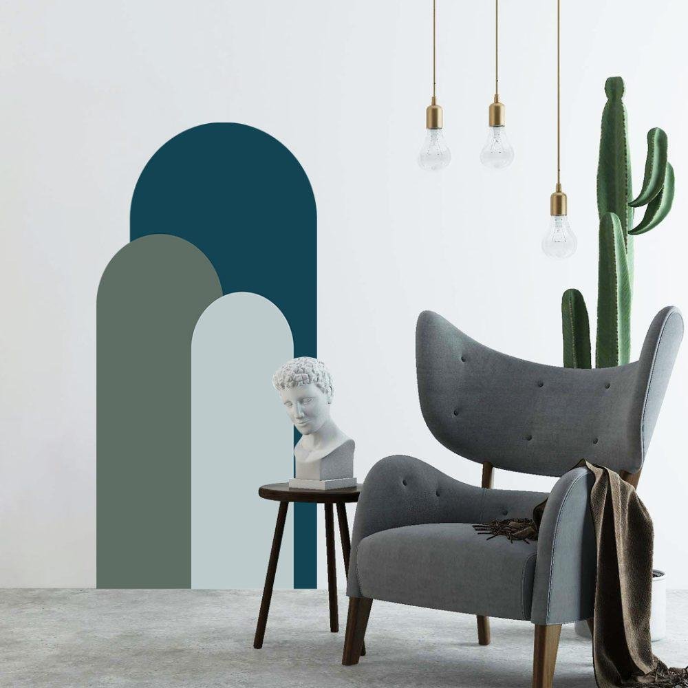 Modern Väggdekal i Enkel Stil med Bågmotiv för Vardagsrummet Jga004, Flora Grossist, väggdekoration
