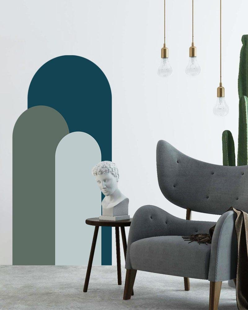 Modern Väggdekal i Enkel Stil med Bågmotiv för Vardagsrummet Jga004, Flora Grossist, väggdekoration