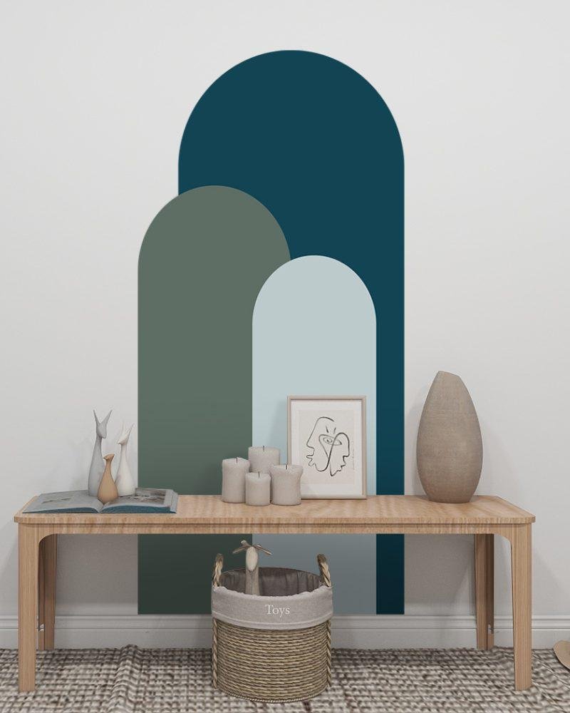 Modern Väggdekal i Enkel Stil med Bågmotiv för Vardagsrummet Jga004, Flora Grossist, väggdekoration