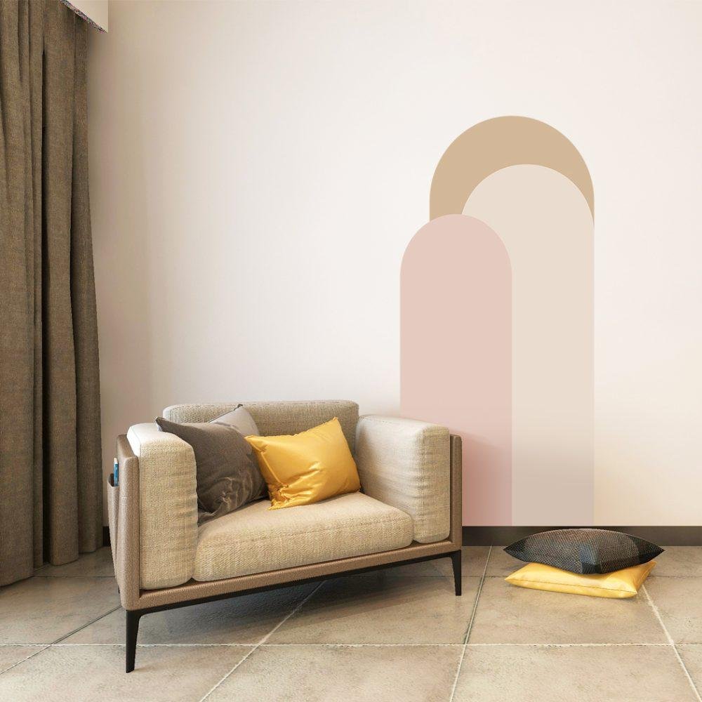 Modern Väggdekal i Enkel Stil med Bågmotiv för Vardagsrummet Jga005, Flora Grossist, väggdekoration
